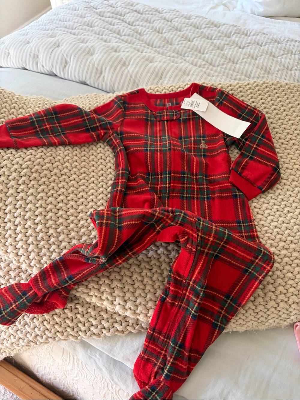 GAP Red Plaid Kids One-Piece Footie